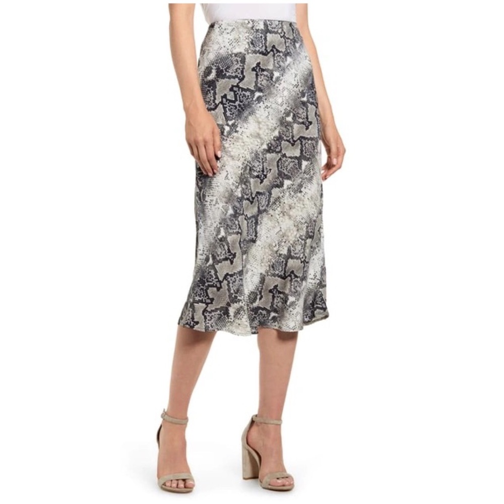 Sanctuary Snakeskin Midi Skirt Size S | High Waist Everyday Animal Print Skirt